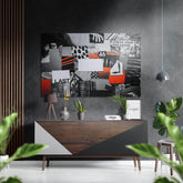 Patchwork Brushed Aluminium Dibond Wall Art.